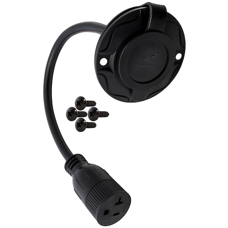 Ac Works SJTW Extension Cord, 12 AWG, Indoor/Outdoor, 12/3, 1 Outlets, 5-15/20R, Black, PVC, 5-15P, 1.5 ft IN515520